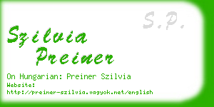 szilvia preiner business card